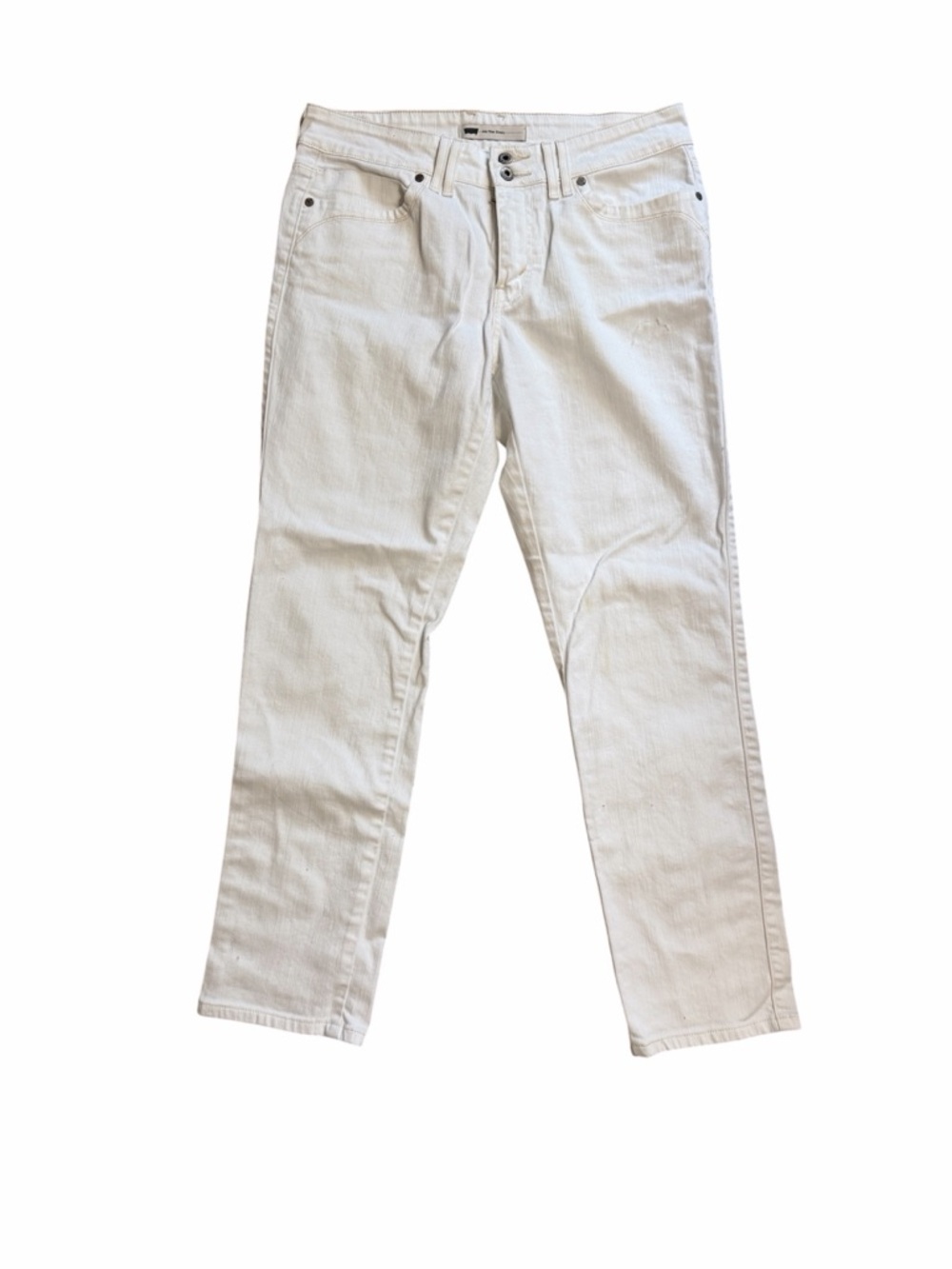 Levi’s Jeans Mid Rise Skinny White Denim; size 12